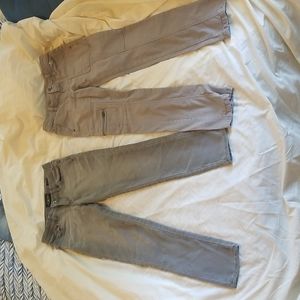 Two for the price of one. Girl's pants. Color gray and they are size 10.